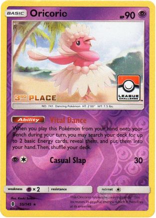 Oricorio - 55/145 (League Challenge) [3rd Place]/145  - Reverse Holofoil - Promo