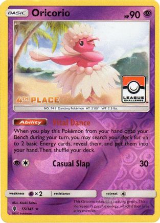 Oricorio - 55/145 (League Challenge) [4th Place]/145  - Reverse Holofoil - Promo