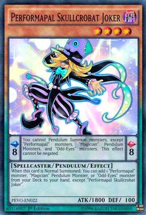 Performapal Skullcrobat Joker (PEVO-EN022) - Pendulum Evolution 1st Edition