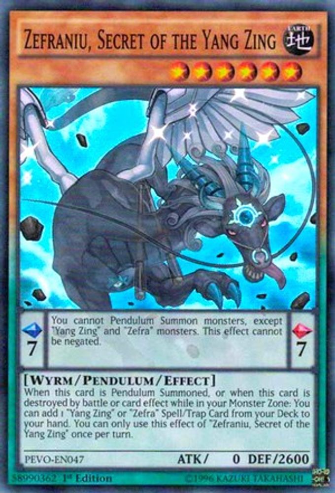 Zefraniu, Secret of the Yang Zing (PEVO-EN047) - Super Rare