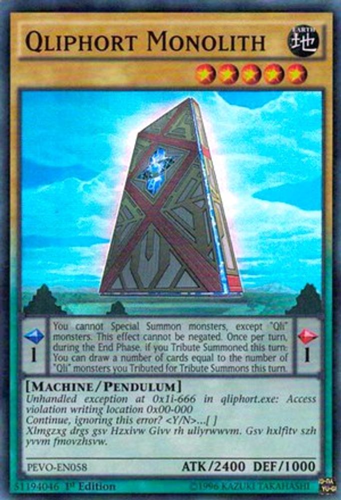 Monolithe de Qliphort [PEVO-EN058] Super Rare 