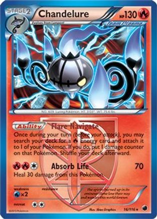 Chandelure (16/116) (Thème Deck exclusif) [Noir et blanc : Plasma Freeze] 