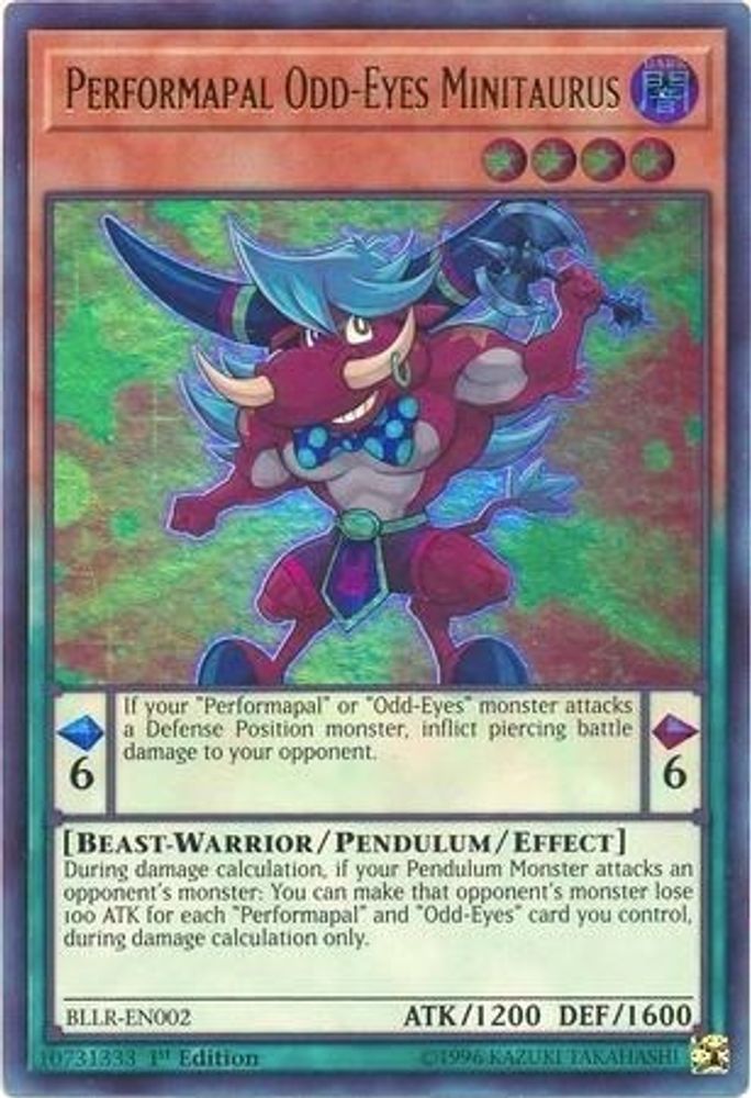 Performapal Odd-Eyes Minitaurus (BLLR-EN002) - Ultra Rare