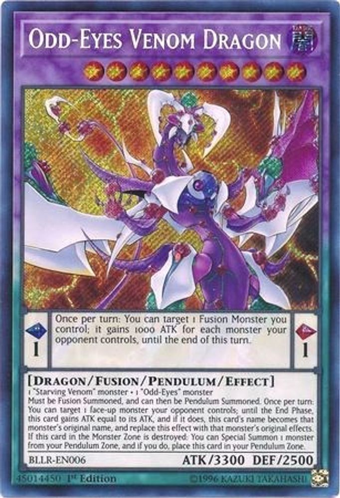 Odd-Eyes Venom Dragon (BLLR-EN006) - Secret Rare