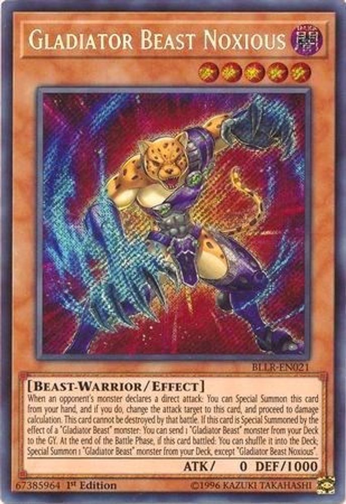 Gladiator Beast Noxious (BLLR-EN021) - Secret Rare
