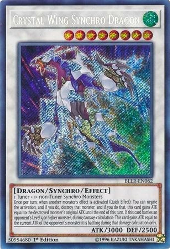 Crystal Wing Synchro Dragon (BLLR-EN062) - Secret Rare