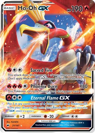 Ho-Oh GX 21/147 - SM  Burning Shadows Holofoil