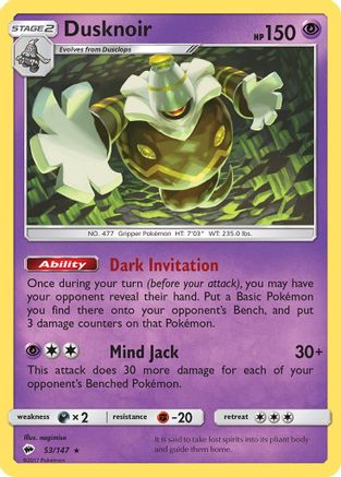 Dusknoir 053  - Holofoil - Holo Rare
