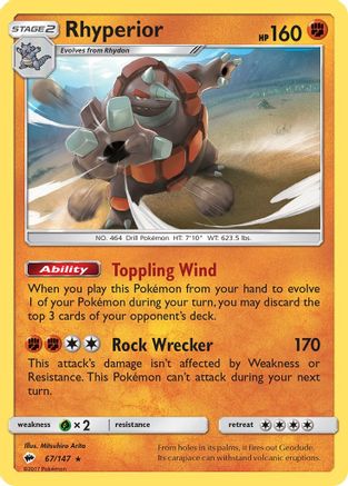 Rhyperior 067/147  - Holofoil - Holo Rare