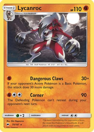 Lycanroc (75) (75) 075/147  - Holofoil - Holo Rare