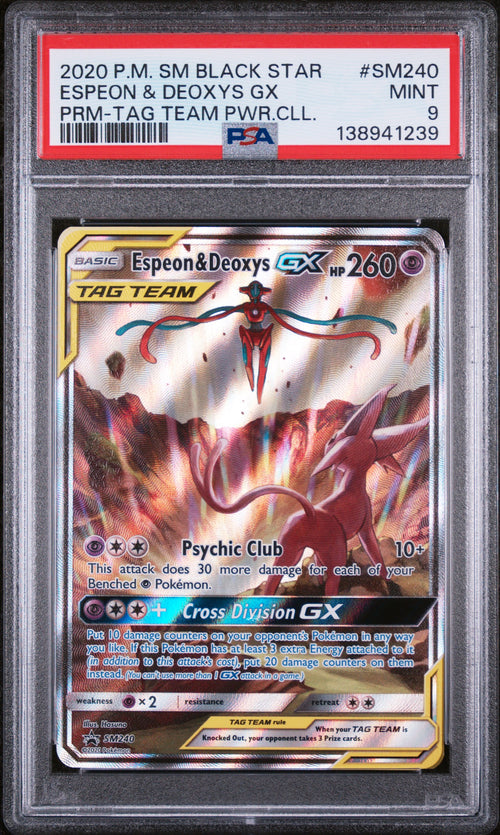 Pokemon - PSA 9 - Espeon & Deoxys GX - Black Star Promo
