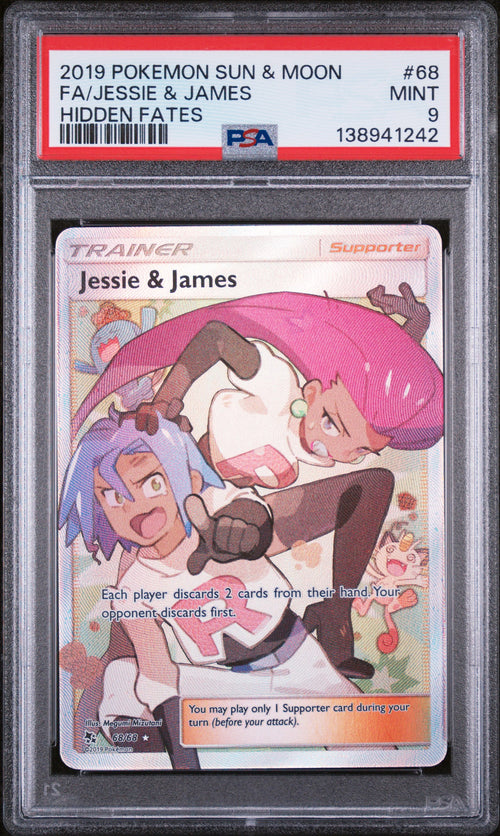 Pokemon - PSA 9 - Jessie & James - Hidden Fates