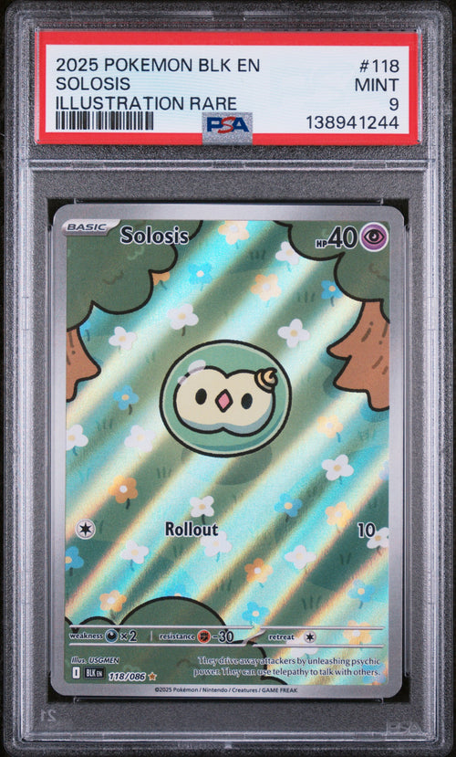 Pokemon - PSA 9 - Solosis - Black Bolt