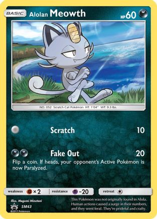 Alolan Meowth SM43  - Holofoil - Promo