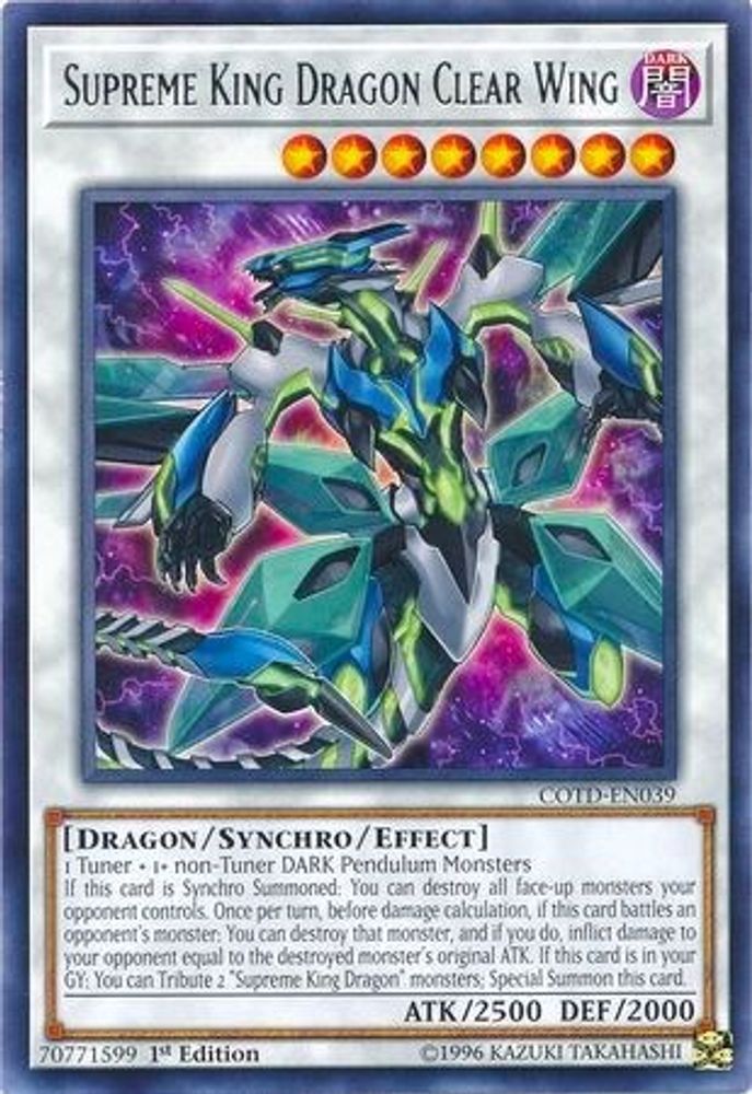 Supreme King Dragon Clear Wing (COTD-EN039) - Rare