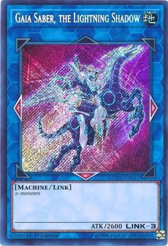 Gaia Saber, the Lightning Shadow (COTD-EN051) - Secret Rare