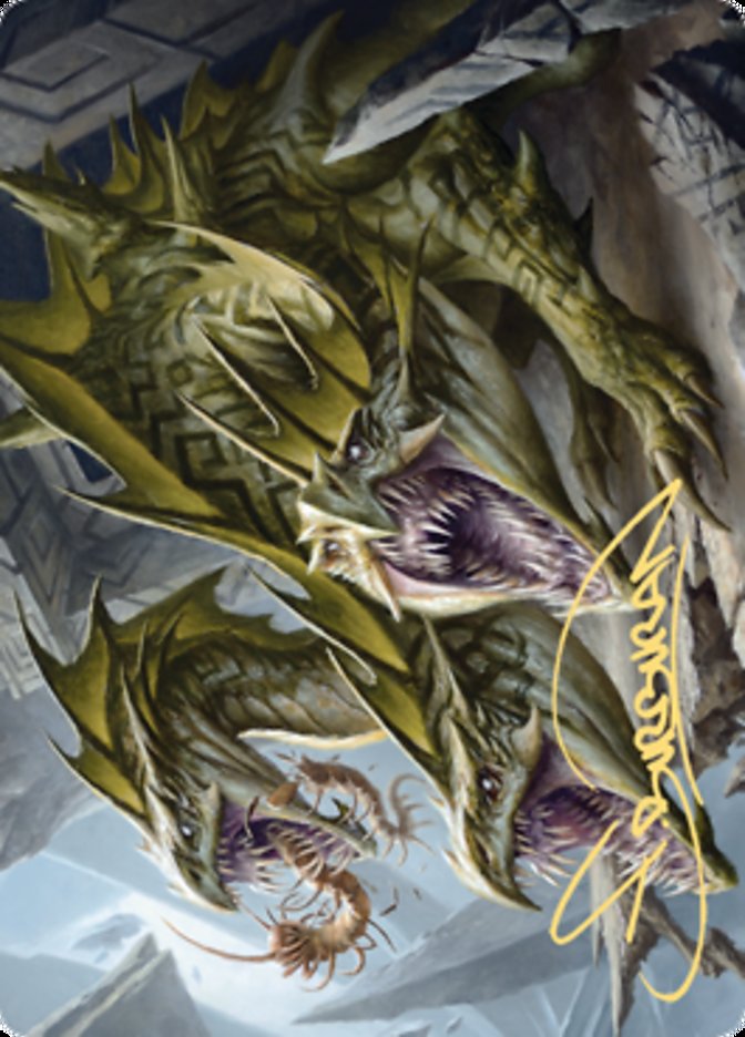 Grakmaw, carte d'art Skyclave Ravager (signature estampillée or) [Zendikar Rising Art Series] 
