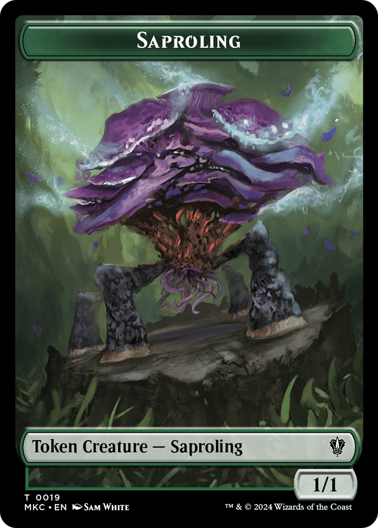 Saproling // Jeton Morph double face [Meurtres à Karlov Manor Commander Tokens] 