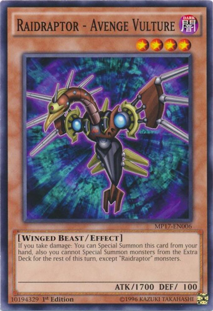 Raidraptor - Avenge Vulture (MP17-EN006) - Common