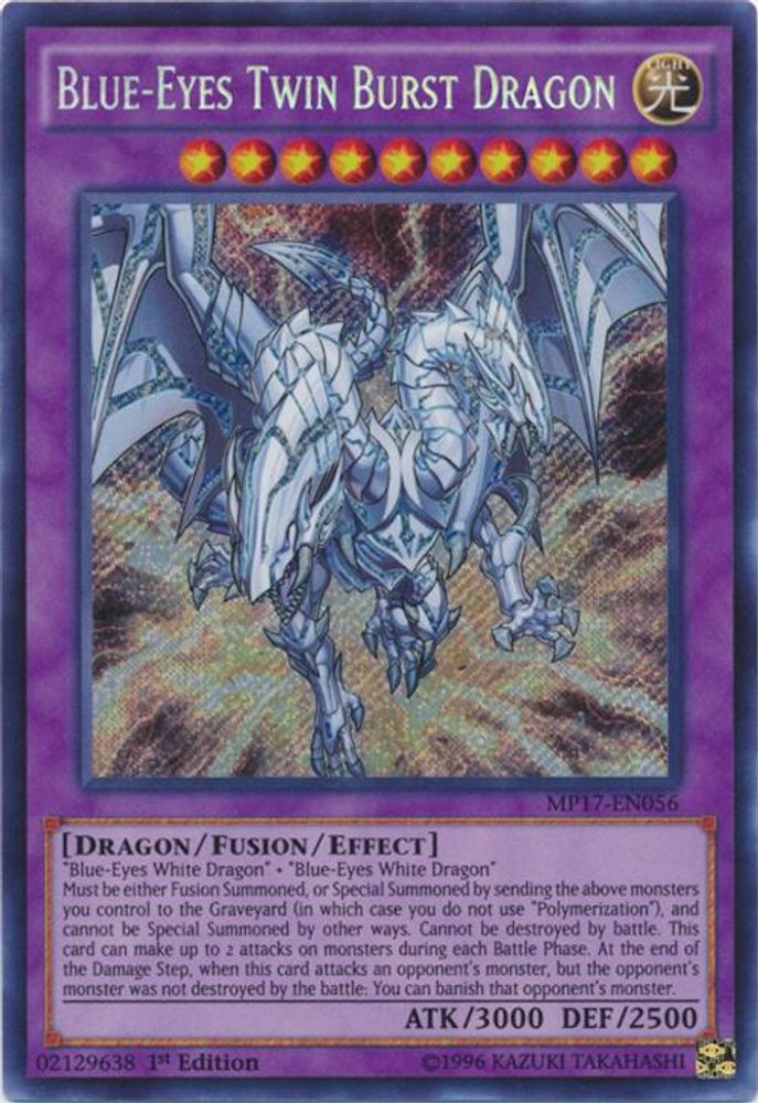 Dragon Twin Burst aux yeux bleus [MP17-EN056] Secret Rare 