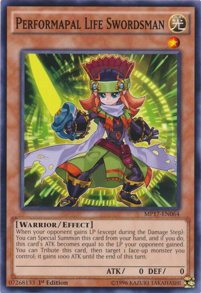 Performapal Life Swordsman (MP17-EN064) - Common