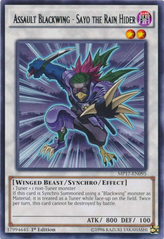 Assault Blackwing - Sayo the Rain Hider (MP17-EN095) - Rare
