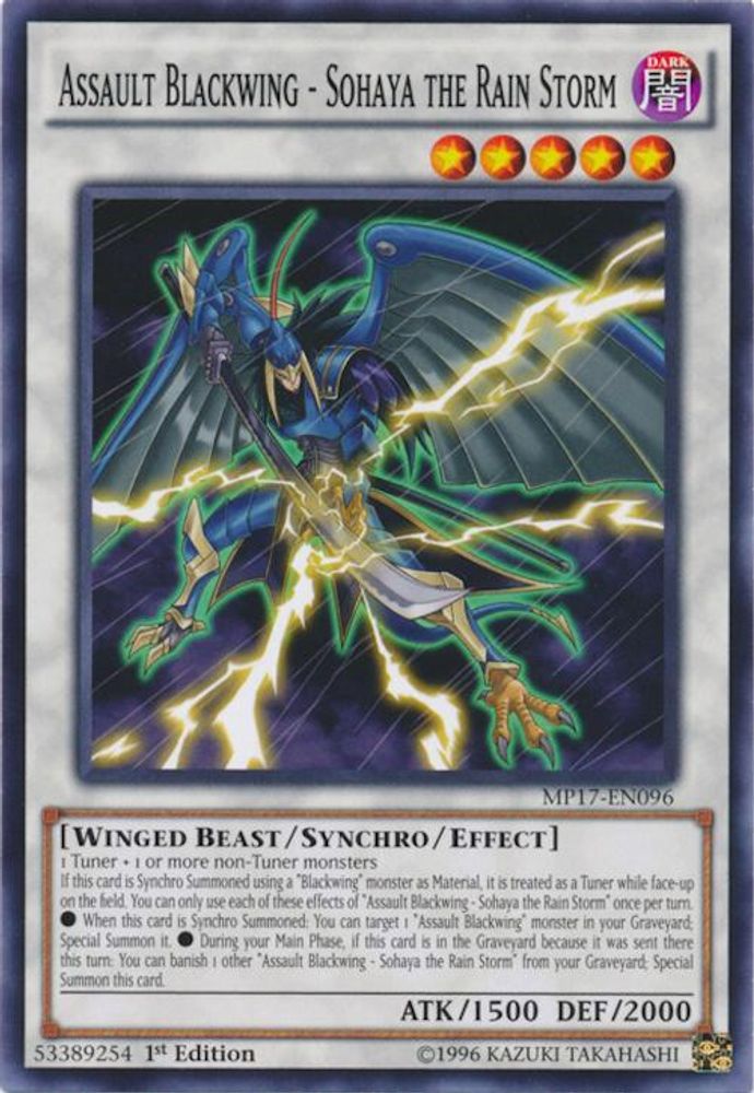 Assault Blackwing - Sohaya the Rain Storm (MP17-EN096) - Common