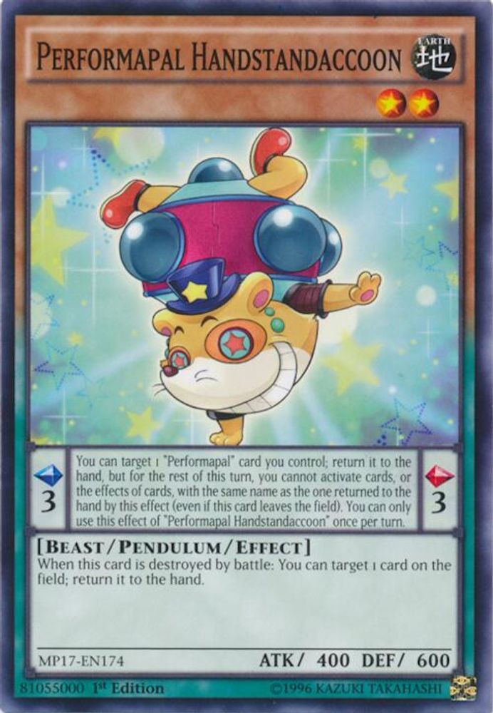 Performapal Handstandaccoon (MP17-EN174) - Common