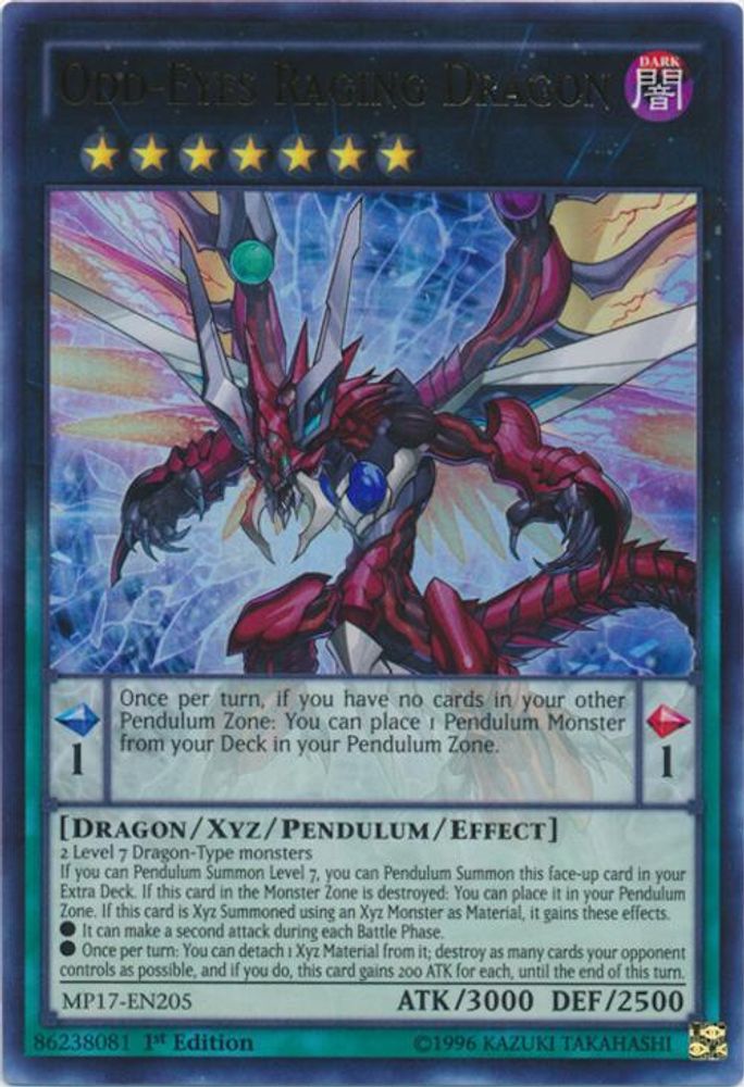 Dragon enragé aux yeux impairs [MP17-EN205] Ultra Rare 
