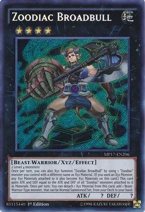 Zoodiac Broadbull [MP17-EN206] Secret Rare