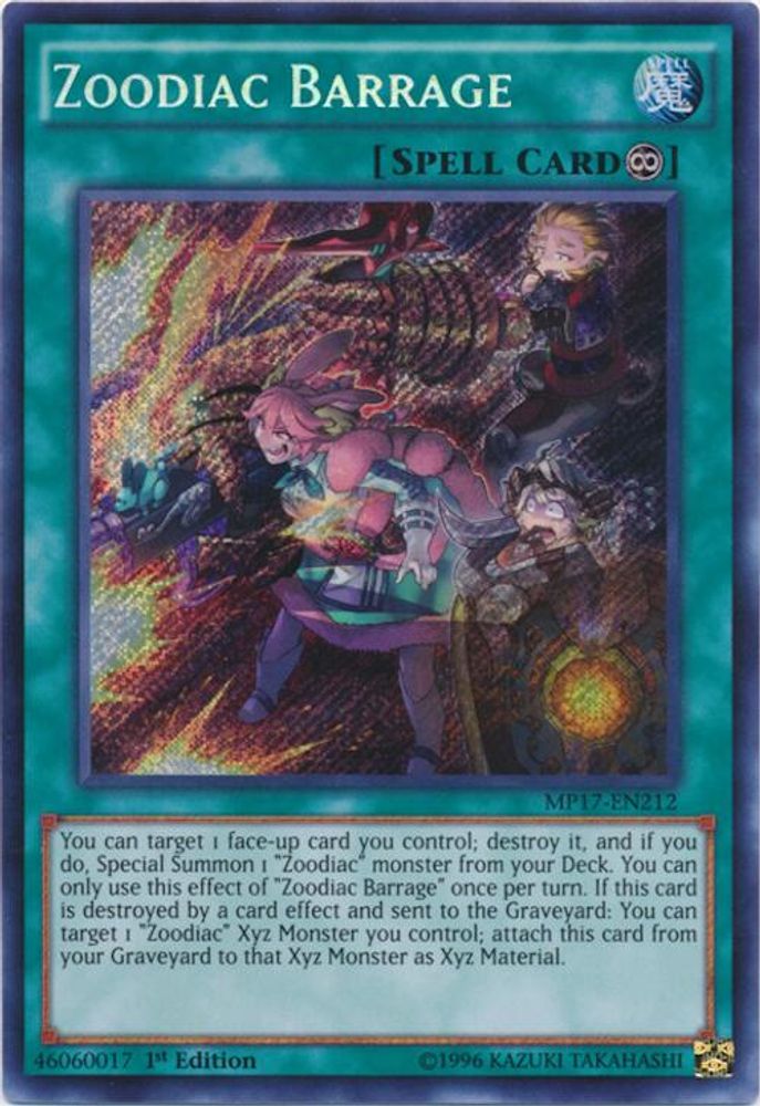 Barrage Zoodiaque [MP17-EN212] Secret Rare 