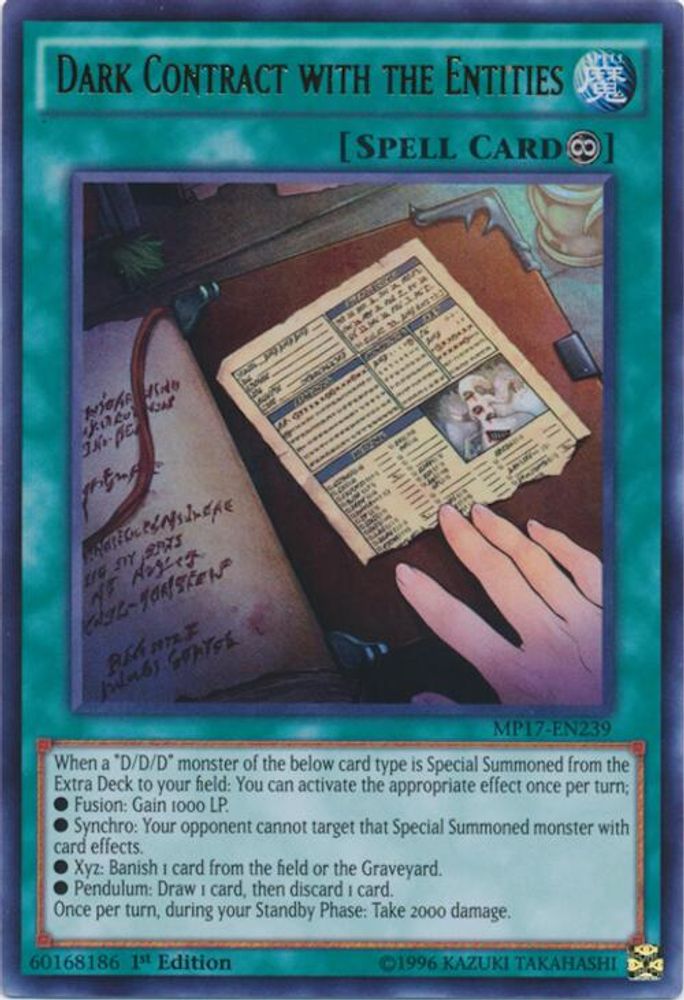 Dark Contract with the Entities (MP17-EN239) - Ultra Rare