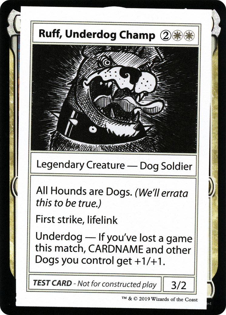Ruff, Underdog Champ (édition 2021) [Cartes de test Mystery Booster] 