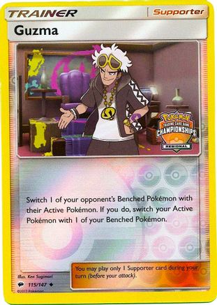 Guzma (115/147) (Promo de la Ligue) [Soleil et Lune : Ombres brûlantes] 