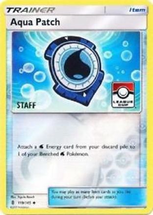 Aqua Patch - 119/145 (League Cup) [Staff]/145  - Reverse Holofoil - Promo