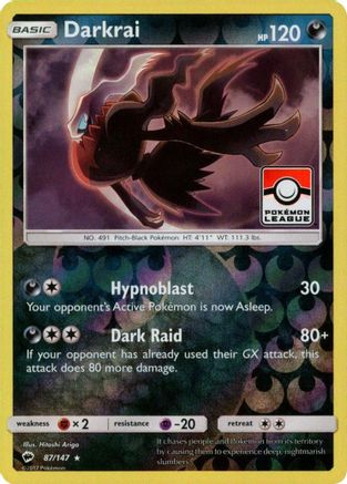 Darkrai (Pokemon League) 087/147  - Reverse Holofoil - Promo