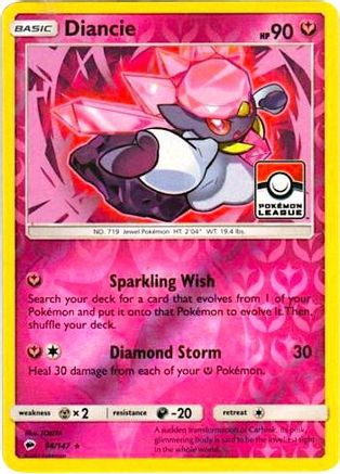 Diancie (Pokemon League) 094/147  - Reverse Holofoil - Promo