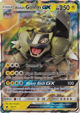 Alolan Golem GX 034  - Holofoil - Ultra Rare