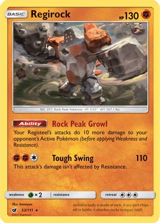 Regirock (53/111) [Soleil et Lune : Invasion Pourpre] 
