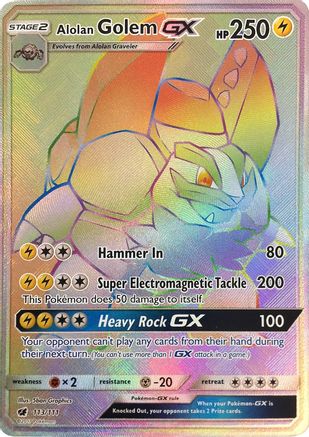 Alolan Golem GX (Secret)  - Holofoil - Secret Rare