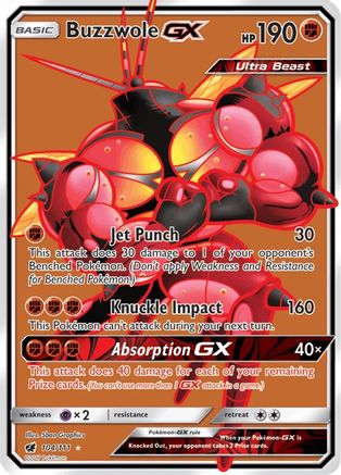 Buzzwole GX (Full Art) 104/111 - SM  Crimson Invasion Holofoil