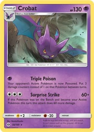 Crobat (56/149) (Kit d'avant-première exclusif) (Exclusivité du deck à thème) [Soleil et Lune : Ensemble de base] 