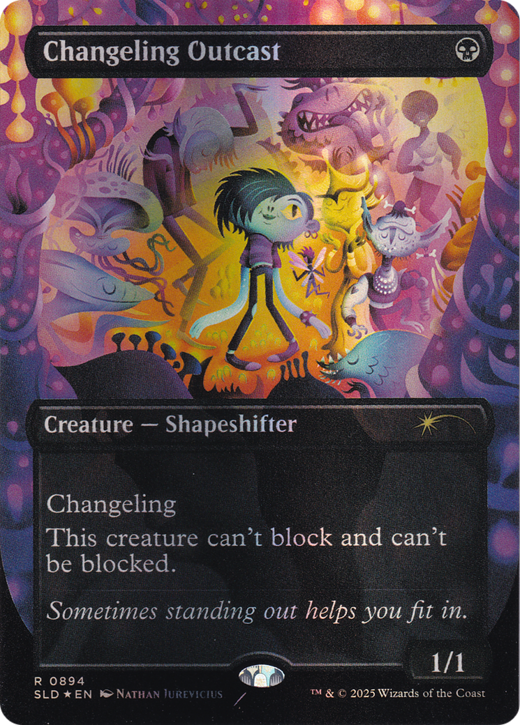 Changeling Outcast (SLD-894) - Secret Lair Drop (Borderless) Foil