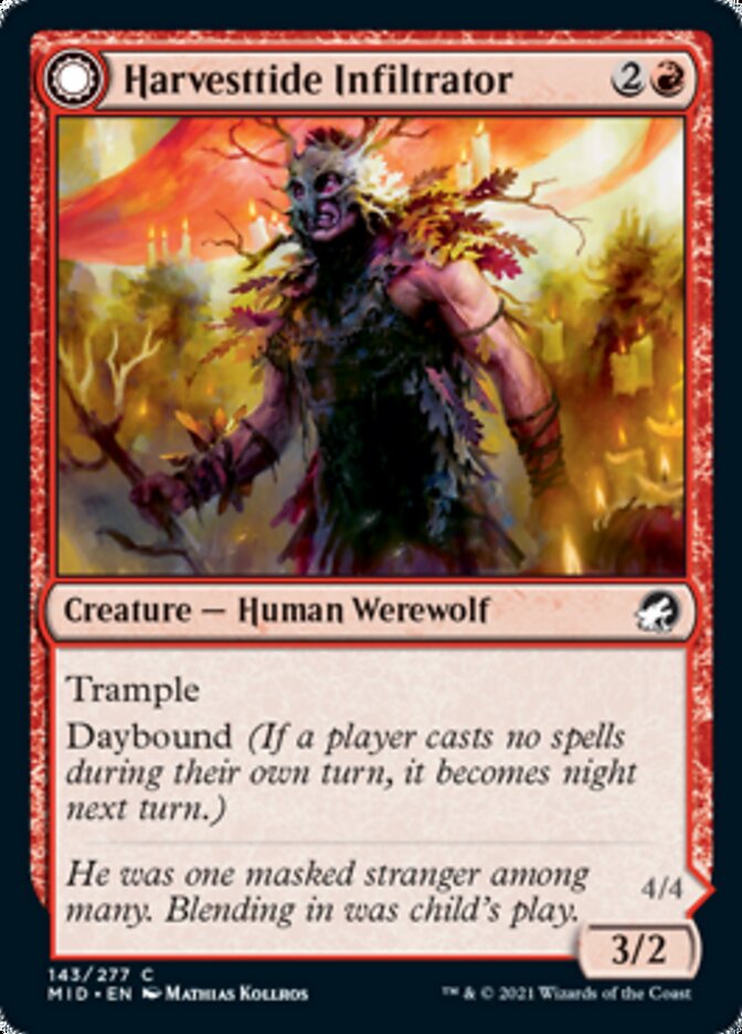 Harvesttide Infiltrator (MID-143) - Innistrad: Midnight Hunt: (Double Faced Transform)