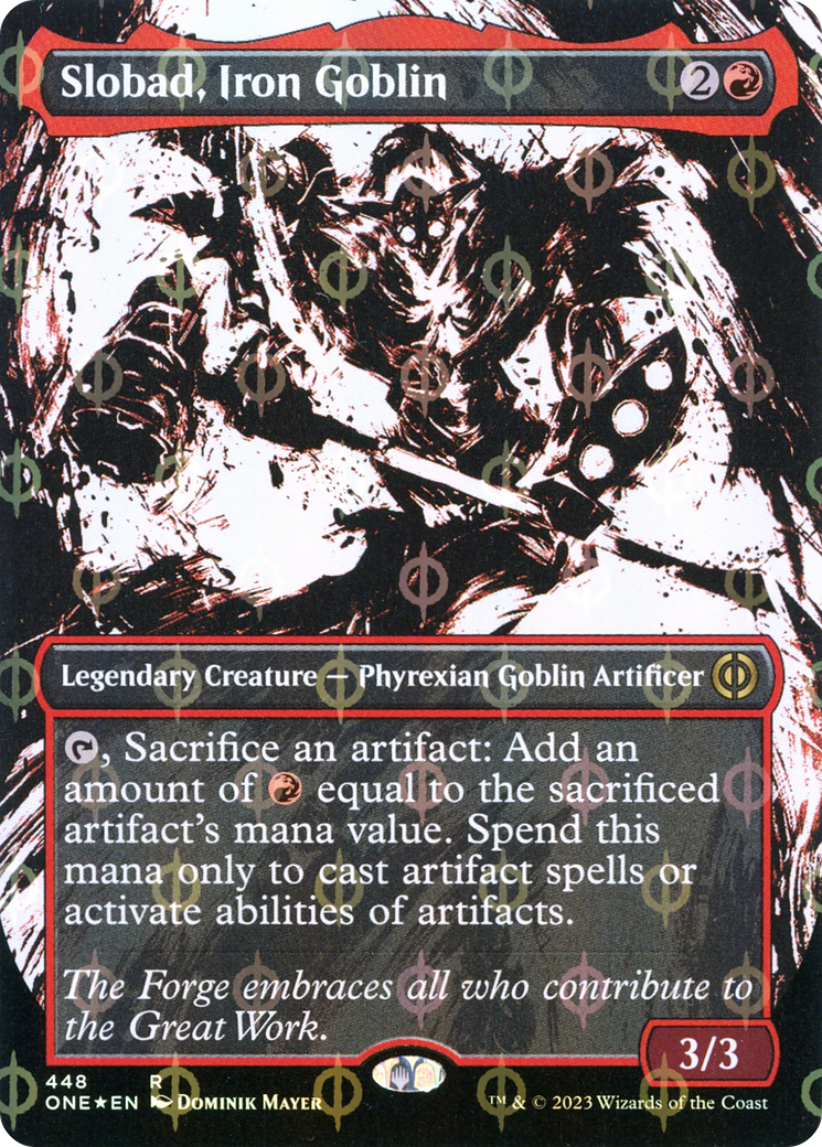 Slobad, Iron Goblin (Feuille Ichor Step-and-Compleat sans bordure) [Phyrexia : Tous seront un] 