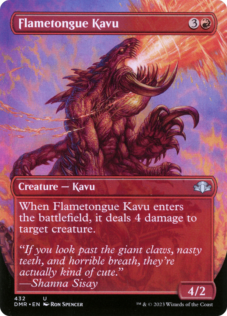 Flametongue Kavu (Art alternatif sans frontières) [Dominaria Remastered] 
