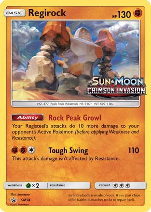 Regirock - SM74 (Prerelease)  - Holofoil - Promo