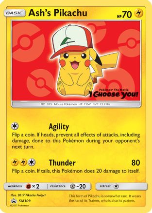 Pikachu d'Ash (SM109) [Soleil et Lune : Promos Black Star] 