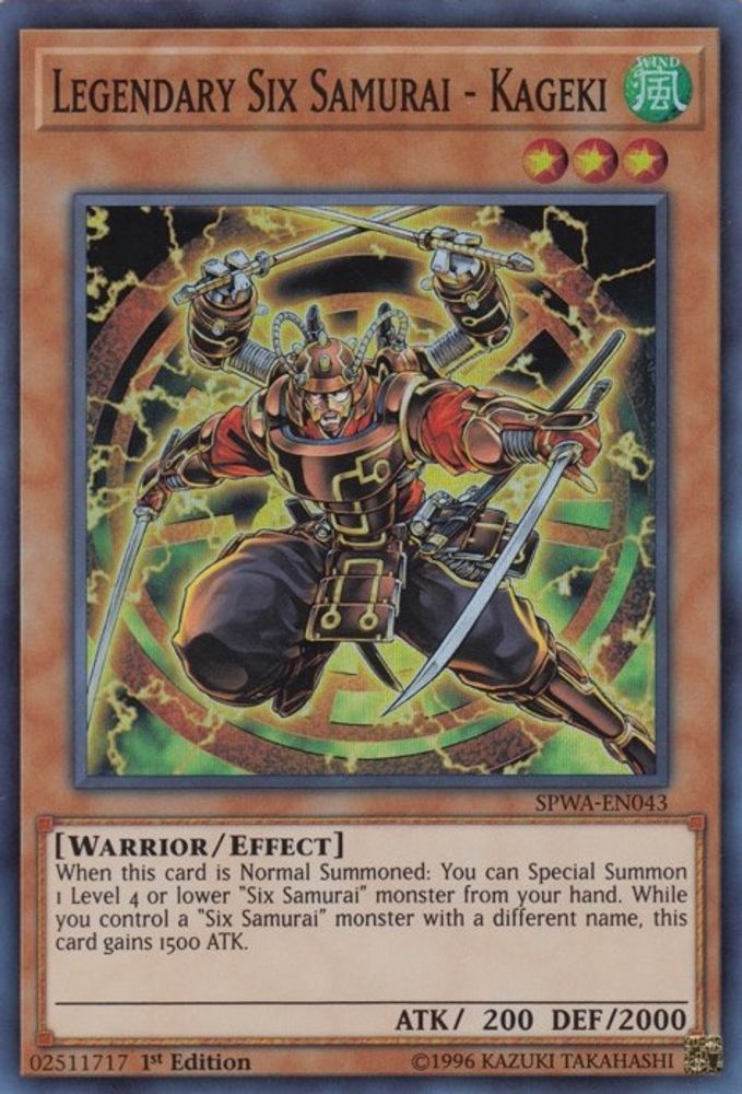 Legendary Six Samurai - Kageki (SPWA-EN043) - Super Rare