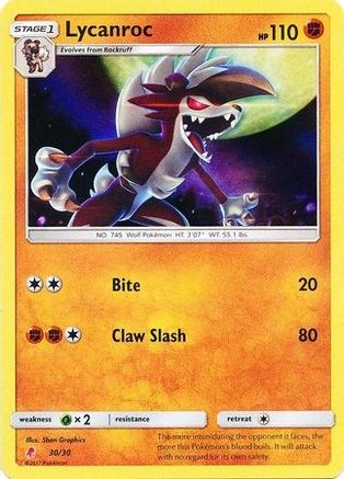 Lycanroc (#30 Holofoil)  - Holofoil - Uncommon